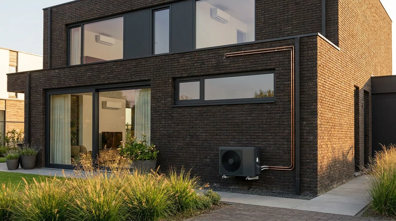 Buitenunit multi-split airco aangesloten op meerdere ruimtes